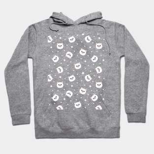 Seamless pattern of a cute cats and white stars Hoodie